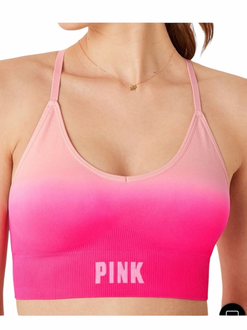 Pink Victoria's Secret Seamless Lightly Lined  Ombré Sports Bra. Size XXL
